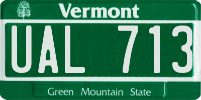 VT license plate UAL713