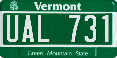 VT license plate UAL731