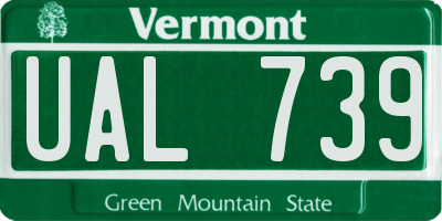 VT license plate UAL739