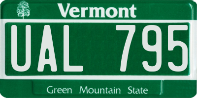 VT license plate UAL795