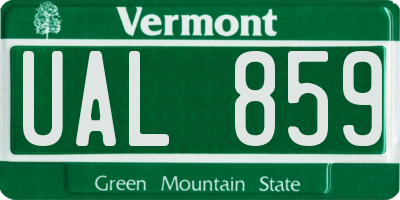 VT license plate UAL859
