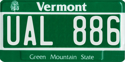 VT license plate UAL886