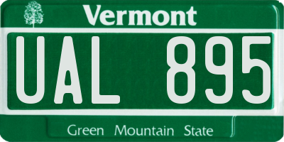 VT license plate UAL895