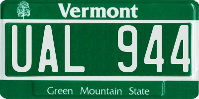 VT license plate UAL944