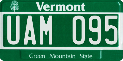 VT license plate UAM095