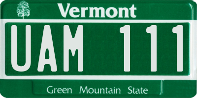 VT license plate UAM111