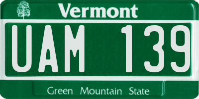 VT license plate UAM139