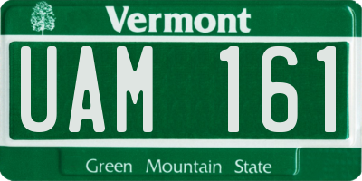 VT license plate UAM161