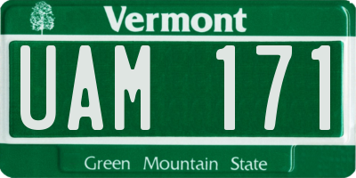 VT license plate UAM171