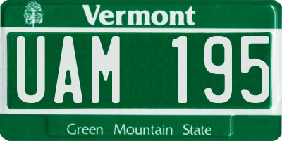 VT license plate UAM195