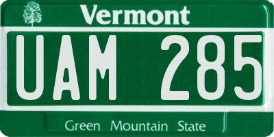 VT license plate UAM285