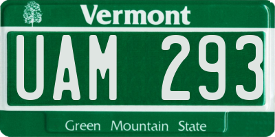 VT license plate UAM293