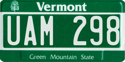 VT license plate UAM298