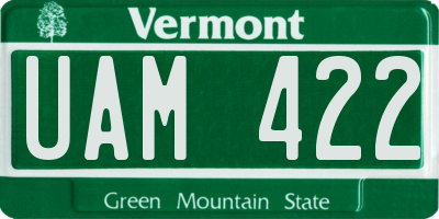 VT license plate UAM422