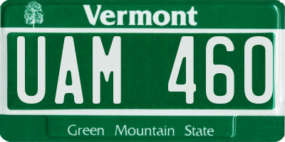 VT license plate UAM460