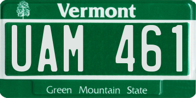 VT license plate UAM461