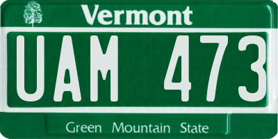 VT license plate UAM473