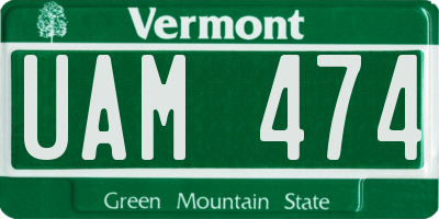 VT license plate UAM474