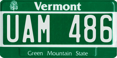 VT license plate UAM486