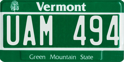 VT license plate UAM494