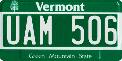 VT license plate UAM506