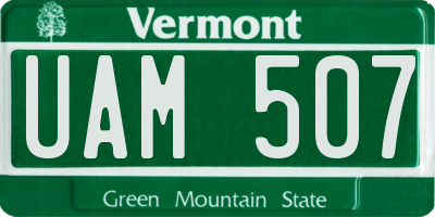 VT license plate UAM507