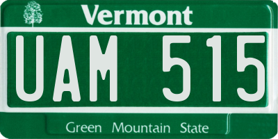 VT license plate UAM515