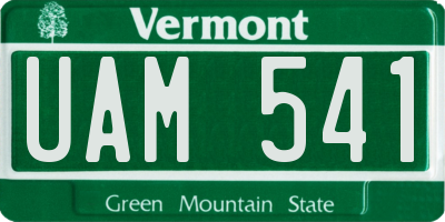VT license plate UAM541