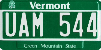 VT license plate UAM544