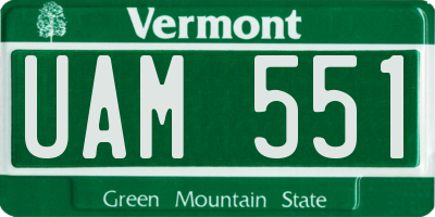 VT license plate UAM551