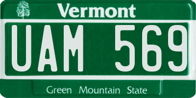 VT license plate UAM569
