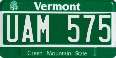 VT license plate UAM575