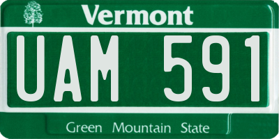 VT license plate UAM591