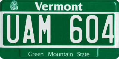 VT license plate UAM604
