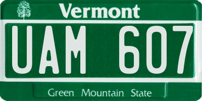 VT license plate UAM607