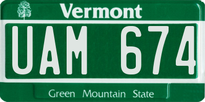 VT license plate UAM674