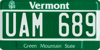 VT license plate UAM689