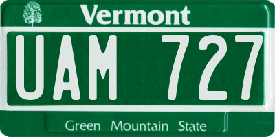 VT license plate UAM727