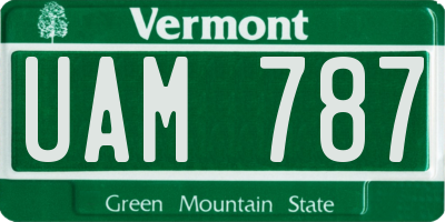 VT license plate UAM787