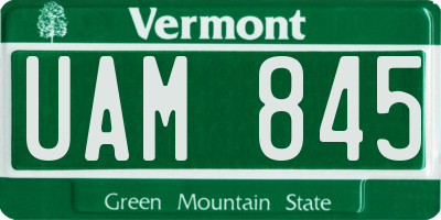VT license plate UAM845
