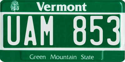 VT license plate UAM853