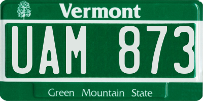 VT license plate UAM873