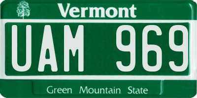 VT license plate UAM969