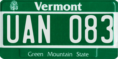 VT license plate UAN083