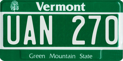 VT license plate UAN270