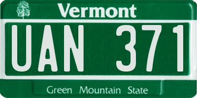 VT license plate UAN371