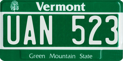 VT license plate UAN523