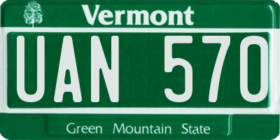 VT license plate UAN570