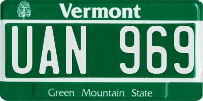 VT license plate UAN969