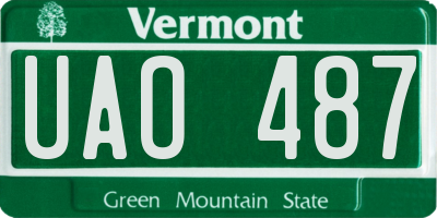 VT license plate UAO487